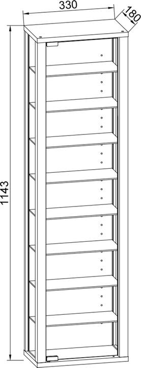 Productafbeelding VCM Verzamelstandaard Vitrinekast Hout Glas Edana Maxi (115 x 33 x 18 cm)