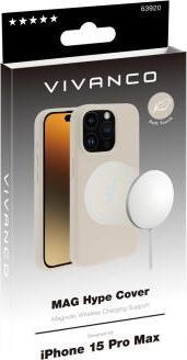 Actual product image Vivanco MAG HYPE Cover for iPhone 15 Pro Max, beige, MagSafe Support (Apple iPhone 15 Pro Max)