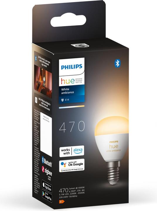 Produktbild Philips Hue White Ambiance Luster (E14, 5.10 W, 470 lm, 1 x, F)