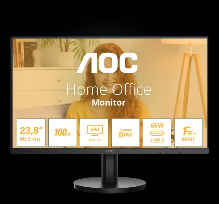 Actual product image AOC 24B3CA2 IPS monitor,,, 4ms, 1x HDMI/1x USB-C/2x USB 3.2, speakers (1920 x 1080 pixels, 23.80")