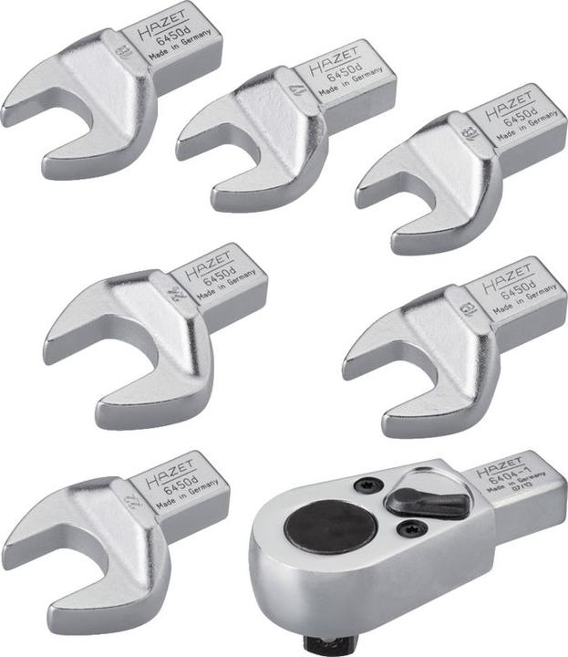 Actual product image HAZET Insert tool set 6450C/7 ∙ Insert square 9 x 12 mm ∙ Outside hexagon profile, Square, solid 10… (14 mm, 13 mm, 15 mm, 19 mm, 17 mm, 10 mm)