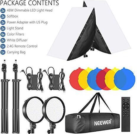 Image du produit Neewer Kit d'éclairage LED Softbox (2 packs) (Boîte à lumière)