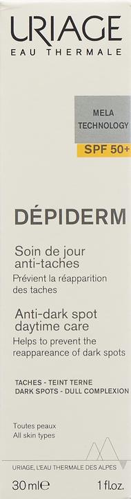 Nährwerte und Zutaten Uriage Dépiderm Anti-Flecken Tagespflege LSF50+ Fl 30 ml (Sonnencreme, SPF 50, 30 ml, 66 g)