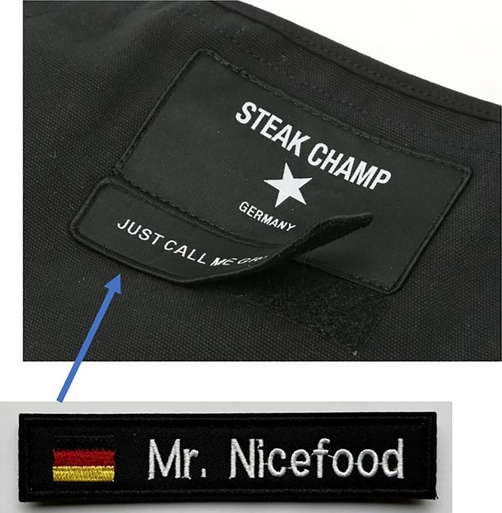 Image du produit Steakchamp Tablier de cuisine 2 poches avec fermeture velcro pour l'inscription (Taille unique)