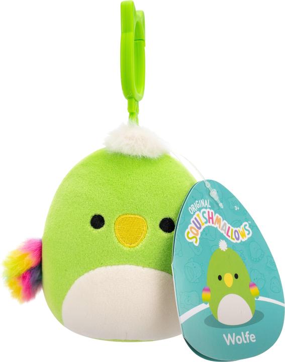 Image du produit Squishmallows - 9 cm P22 Clip On - Wolfe Green Parrot