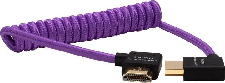 Produktbild Kondor Blue GERALD UNDONE Right Angle Full HDMI Cable 12"-24" Coiled (Purple) (0.61 m, HDMI)