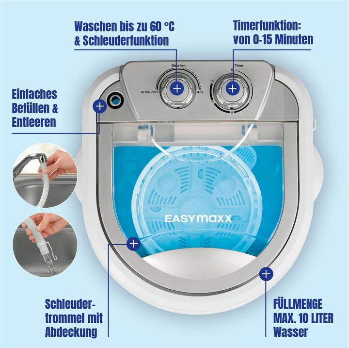 Actual product image Easymaxx Mini Washing Machine 07475 (3 kg, Upwards)