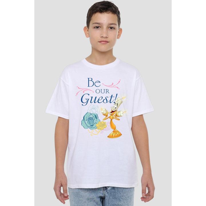 Actual product image Beauty And The Beast Childrens/Kids Be Our Guest T-Shirt (116)