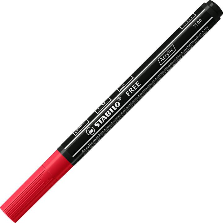 Produktbild STABILO FREE Acrylic Acrylmaker (Turquoise, Yellow, Blue, Black, Red, 2 mm, 5 x)