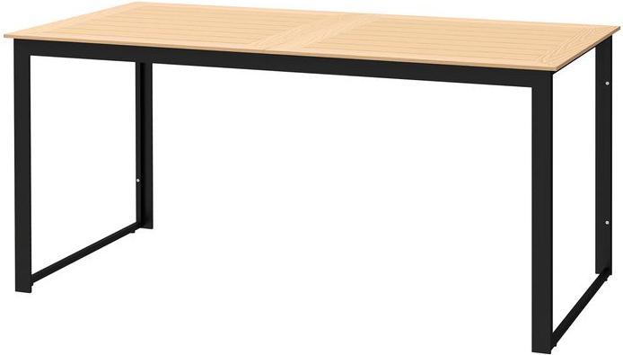 Image du produit Swisshandel24 Gartentisch für 6 Personen 160x80 cm Holzoptik Lamellendesign, Teak (80 cm)