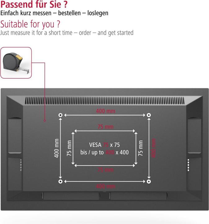 Produktbild Hama TV-Wandhalterung (Wand, 165", 25 kg)