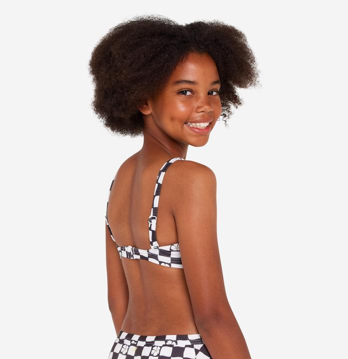 Image du produit Olaian Haut de maillot de bain brassière réglable Fille - 500 Nora noir et blanc (14, 15, 16)