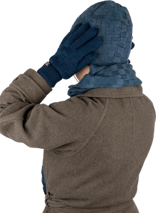 Actual product image Normani Winter set made of merino wool hat, scarf and gloves pattern Yuma - 9601