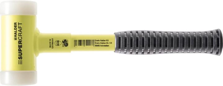 Halder Soft Face Hammer SUPERCRAFT length 295 mm head-Ø 30 mm steel tube hard splinter-free nylon white (585 g)