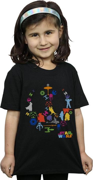 Actual product image Star Wars Girls Silhouette Collage Cotton T-Shirt (152, 158)
