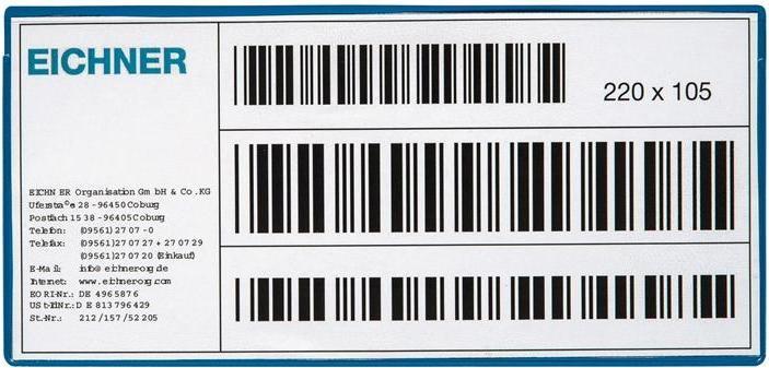 Actual product image Eichner Label pocket W220xH105mm magnetic (1/3 Din A4)