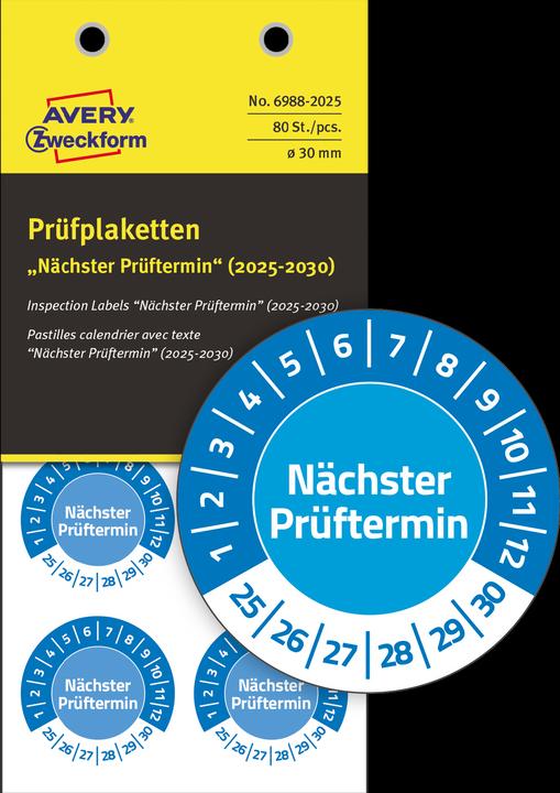 Produktbild Avery Prüfplaketten