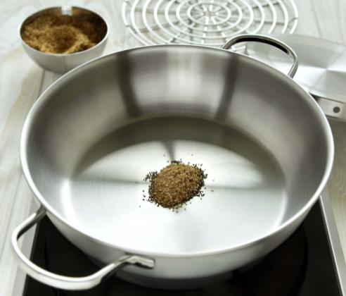 Actual product image Demeyere Multifunction frying pan 2 handles rim closed (28 cm, Frying pan, Stainless steel)