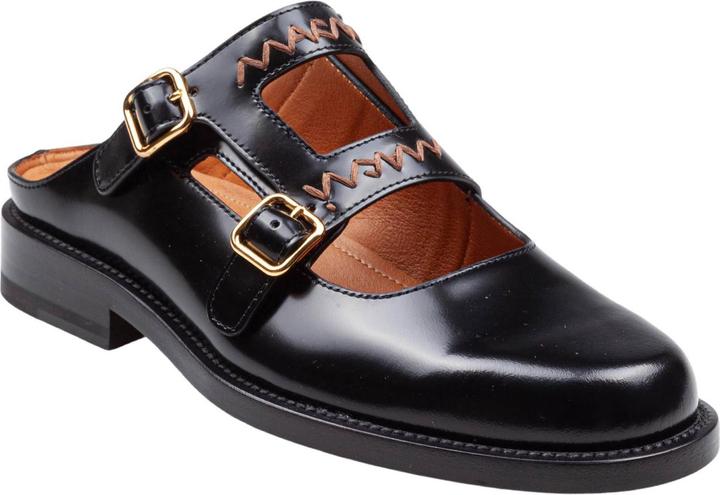 Image du produit Marni moccasin sabot in brushed leather color black (39)