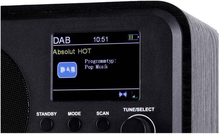 Produktbild DR 300-20 Tischradio DAB+, UKW Bluetooth®, DAB+, UKW wiederaufladbar Schwarz (DAB+, UKW, Bluetooth)