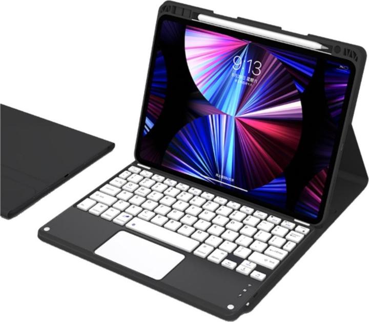 Image du produit Apfelkiste Etui en cuir avec clavier Bluetooth détachable + support pour crayon (QWERTY) - Noir (iPad Air 10.5, IPad 10.2 (2019/2020/2021), iPad Pro 10.5)