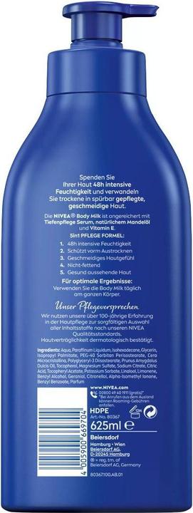 Image du produit NIVEA Lait riche pour le corps (Lait pour le corps, 625 ml)