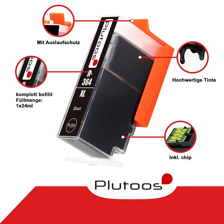 Actual product image Plutoos HP 364XL Cartridge XXL compatible, Black CB321EE