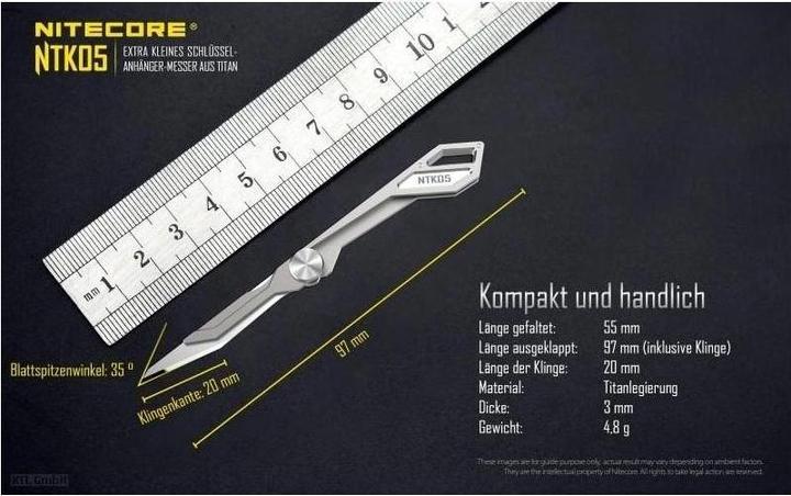Immagine prodotto Nitecore Coltello in titanio NTK05