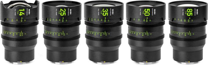 Actual product image Nisi ATHENA PRIME Full Frame Cinema Lens Kit – 14mm, 25mm, 35mm, 50mm, 85mm + Case (E Mount, No Drop) (C-mount)