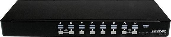 Produktbild StarTech 16 Port 1HE USB VGA KVM Switch mit OSD zur Rack-Montage - 16-fach Rackmount KVM Umschalter - Schwarz