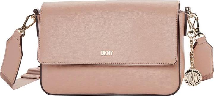 DKNY Leder Umhängetasche Umhängetasche Bryant Park MD Flap Crossbody Bag Cameo Pink