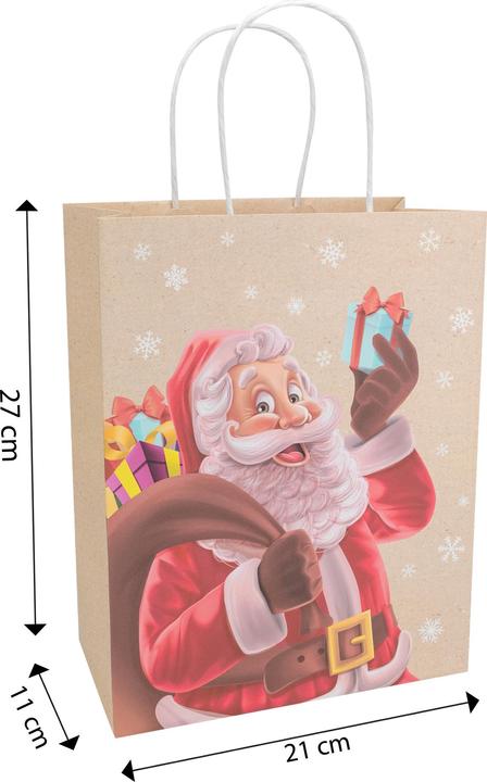 Immagine prodotto Idena Sacchetto regalo Babbo Natale multicolore 21x11x27cm (Borsa da regalo)