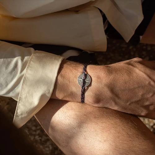 Produktbild Le vent à la française Armband Argent Vieilli - Marineblau, weiss & rot