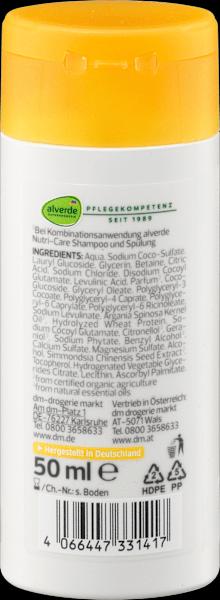 Immagine prodotto dm alverde Shampoo Nutri Care all'olio di argan biologico e all'estratto di jojoba biologico in formato da (Shampoo liquido)