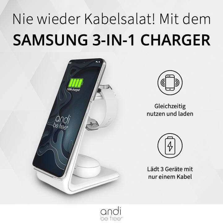 Image du produit Andi be free Station de charge sans fil 3 en 1 pour Samsung (23 W)