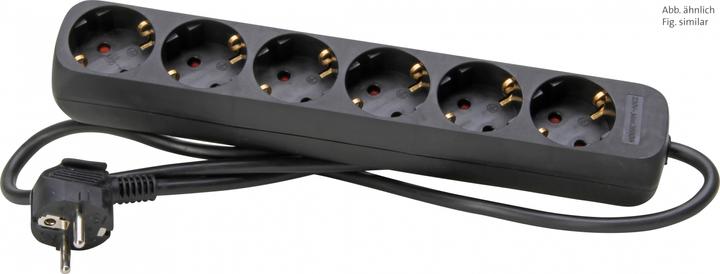 Actual product image Kopp 120615007 Interior 6AC outlet(s) Black (6 x, CEE 7/3, 1.40 m)