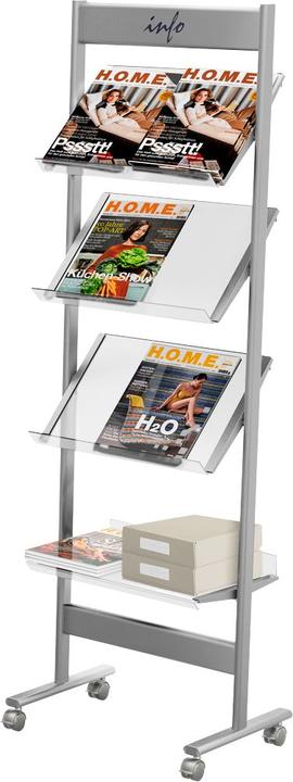 Produktbild Kerkmann Prospektregal Ecoline silber DIN A4 8 Fächer (A4)