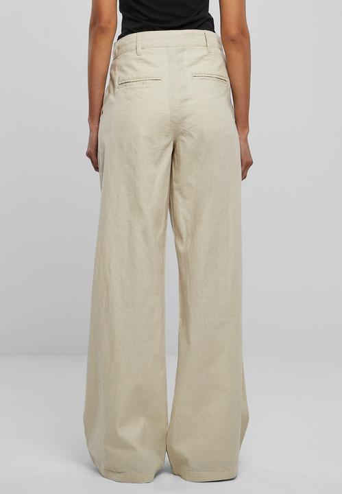 Actual product image Urban Classics Ladies High Linen Mixed Wide Leg Pants (32)