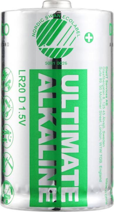 Actual product image Deltaco Ultimate Alkaline batteries, L (10 pcs., D)