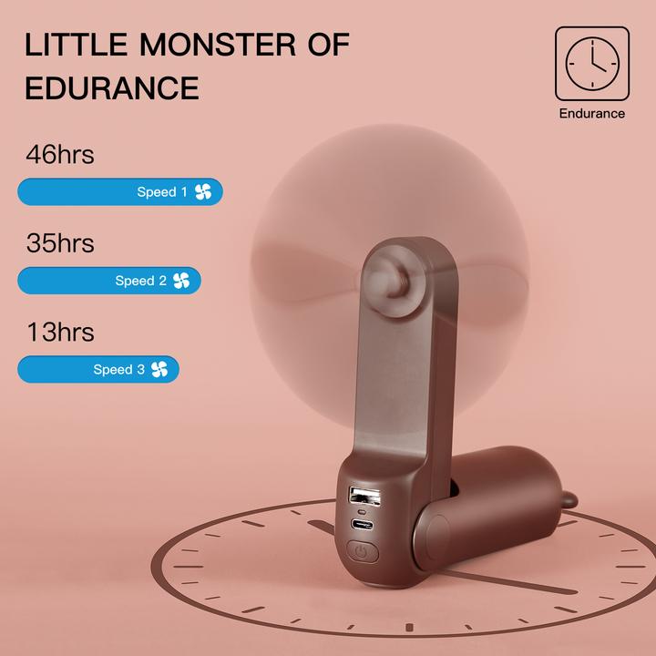 Actual product image Jisulife Handheld Fan Life8 Plus brown