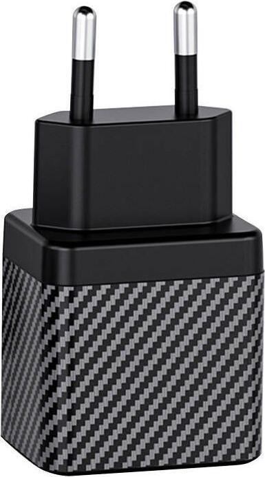 Actual product image Invzi Wall charger GaN 2x USB-C, 45W, EU (black) (45 W)