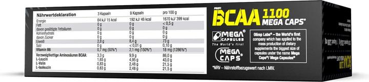 Image du produit Olimp Sport Nutrition Profi BCAA Mega Caps (120 caps, 132g) (120 pièce(s), Capsules, 132 g)
