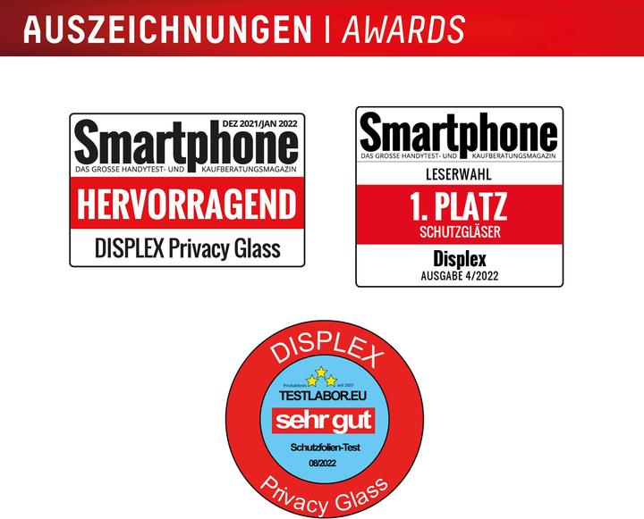 Actual product image Displex Privacy Glass, Privacy Full Cover Panzerglas (1 Piece, Samsung Galaxy S25 Edge)