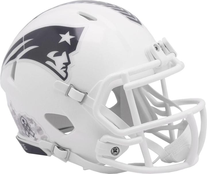 Actual product image Riddell Speed Mini Football Helm SALUTE New England Patriots