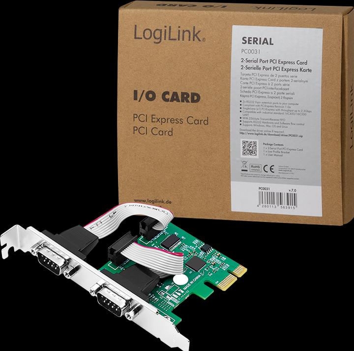 Actual product image LogiLink 2 x serial (COM) PCIe