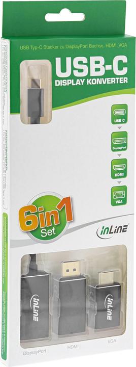 Produktbild InLine Display Konverter Set 6-in-1 (DP, 20 cm)