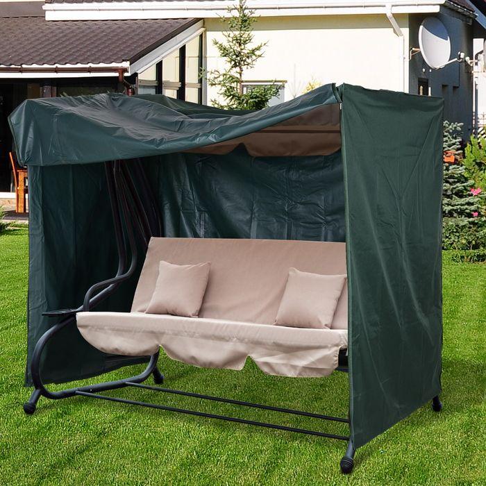 Produktbild Swisshandel24 Abdeckung Gartenschaukel Wasserfest Grün 205 x 124 x 164 cm