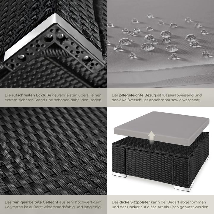 Produktbild tectake Rattan Sitzhocker
