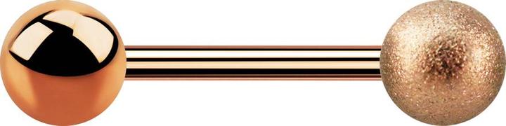 Actual product image Star Piercing Barbell rose gold with ball and speckled ball (Surgical steel 316L, without brass)