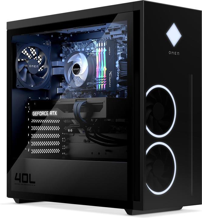 Produktbild HP OMEN 25L GT21-1400ng Gaming PC i7-13700K 64GB/2TB SSD RTX 4080 Win11 (Intel Core i7-13700K, 64 GB, 1000 GB, GeForce RTX 4080)